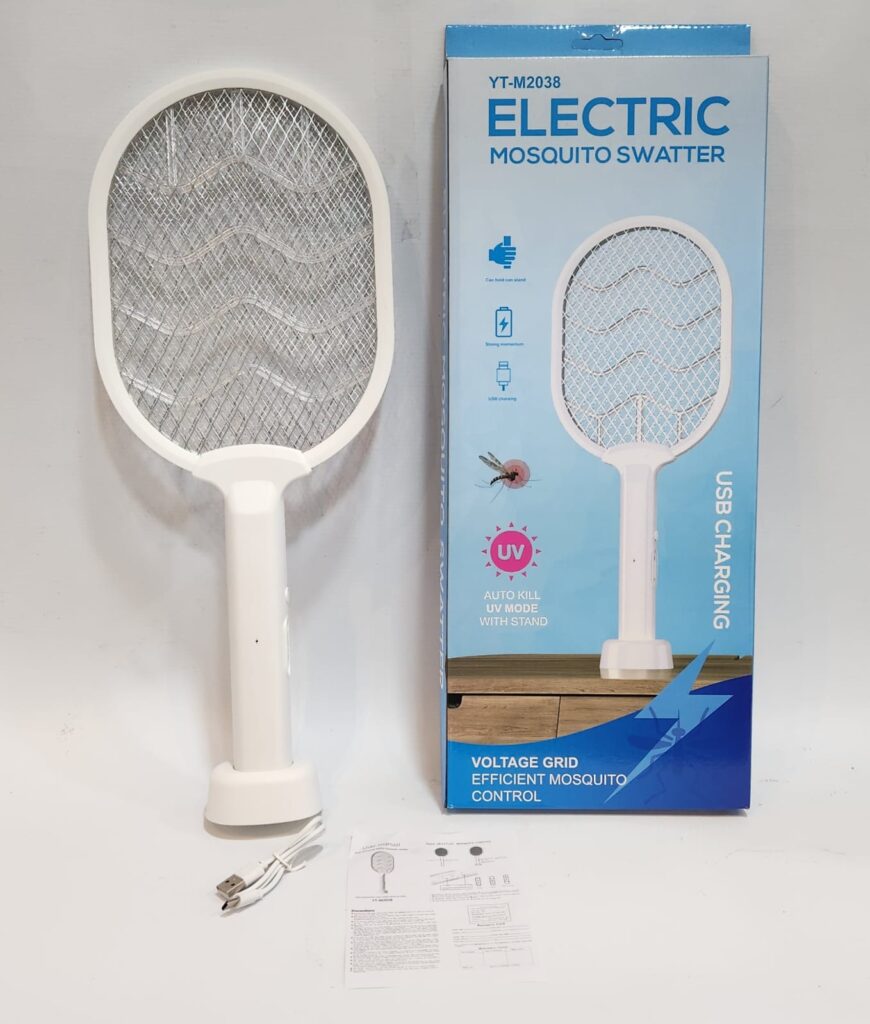 Raqueta Paleta Mata Moscas Mosquitos Recargable Usb Dual
