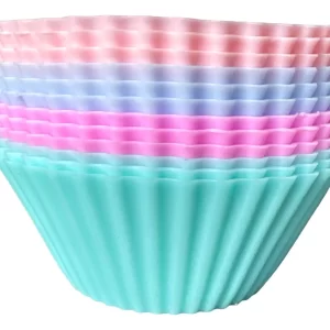 Pirotines De Silicona X12 Grandes Muffins Cupcakes Color Multicolor
