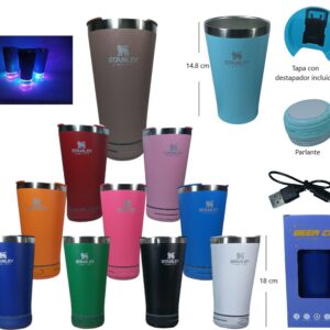 Vaso Térmico Con Parlante Bluetooth Y Abre Botellas