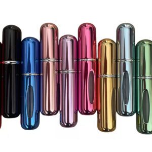 MINI PERFUMERO DOSIFICADOR RECARGABLE COLOR METALIZADO 5ML