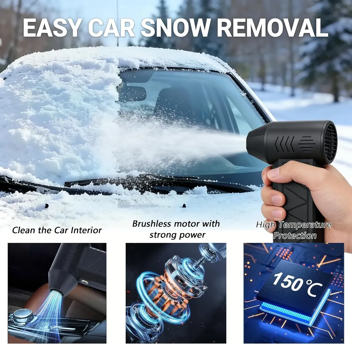 Soplador Portátil Turbo Recargable 3 Velocidades Con Luz - Imagen 6