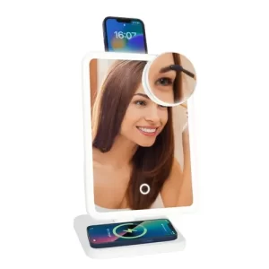 Espejo De Maquillaje Multifunción Luz Led Parlante Carga ¡