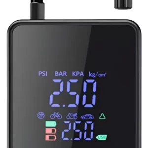 Compresor Recargable Con Linterna Y Baliza Amplia Pantalla Negro 50/60 Monofásica