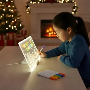 Pizarra Mágica Usb Luces Led Luminosa 30x40cm Acrílico Niño
