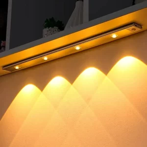 Barra Luz Led 30cm Recargable Con Sensor De Movimiento Blanco/Fria Blanco Calido