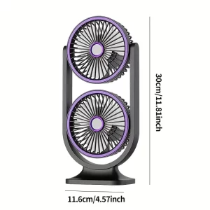 VENTILADOR DOBLE DE ESCRITORIO RECARGABLE
