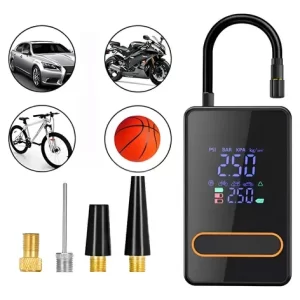 compresor Aire Inflador Portatil Neumatico Auto Moto Luz Usb Negro Monofásica