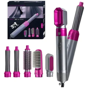 Secador Cabello 5 En 1 Cepillo Voluminizador Alisador Rizador Secador