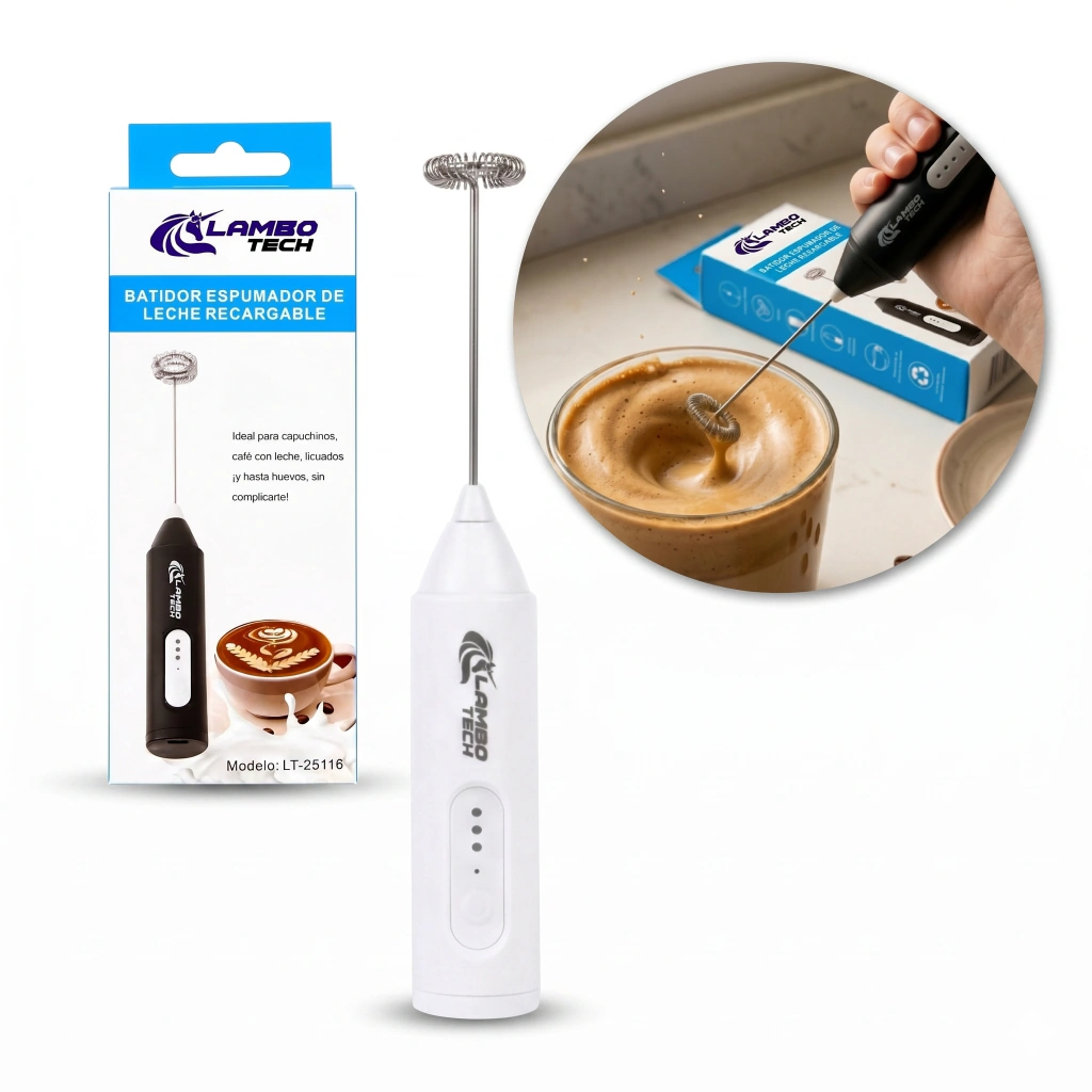 Batidor 2en1 Espumador De Leche Eléctrico Recargable Usb Portátil LAMBOTECH