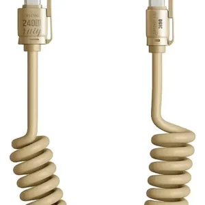 Cable Para Auto Usb A Y Tipo C Carga Rápida 240w Espiral