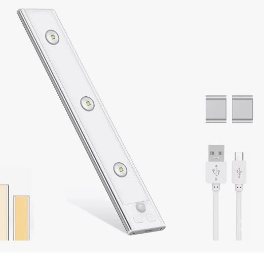 Barra Luz Led 30cm Recargable Con Sensor De Movimiento Blanco/Fria Blanco Calido - Imagen 2