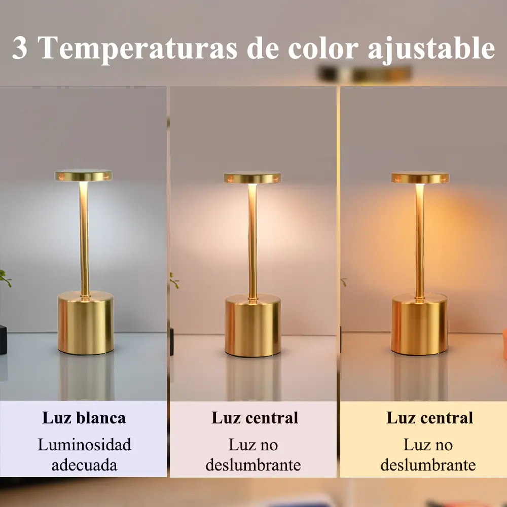 Lampara Velador Usb Recargable Tactil - Imagen 2