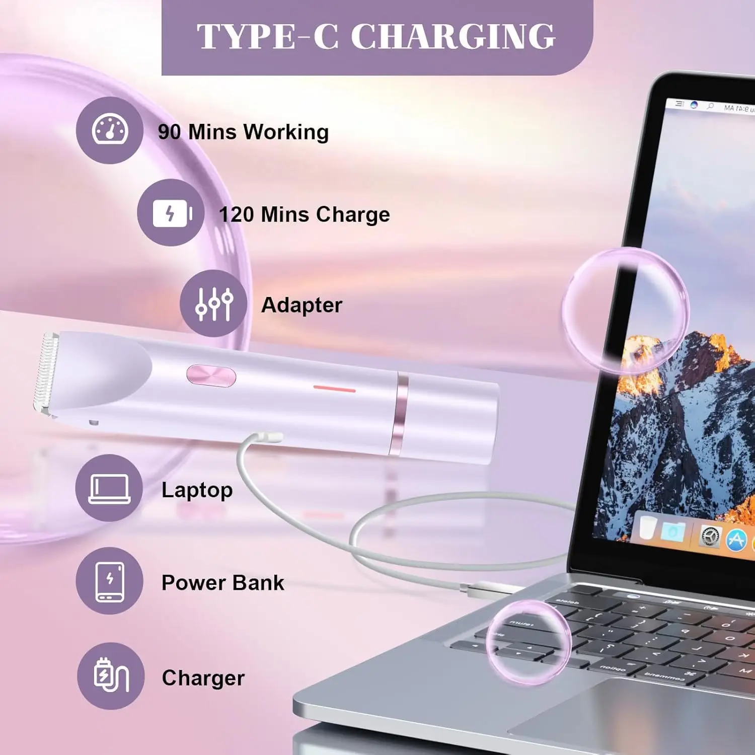 Depiladora Eléctrica Recargable 2 En 1 Para Cuerpo Mujer - Imagen 7
