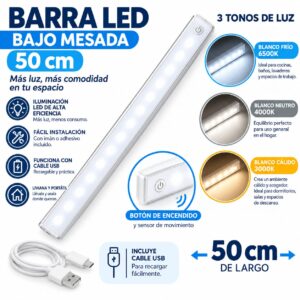 barras de luz LED inteligentes 50cm Blanco Frio Blanco cálido