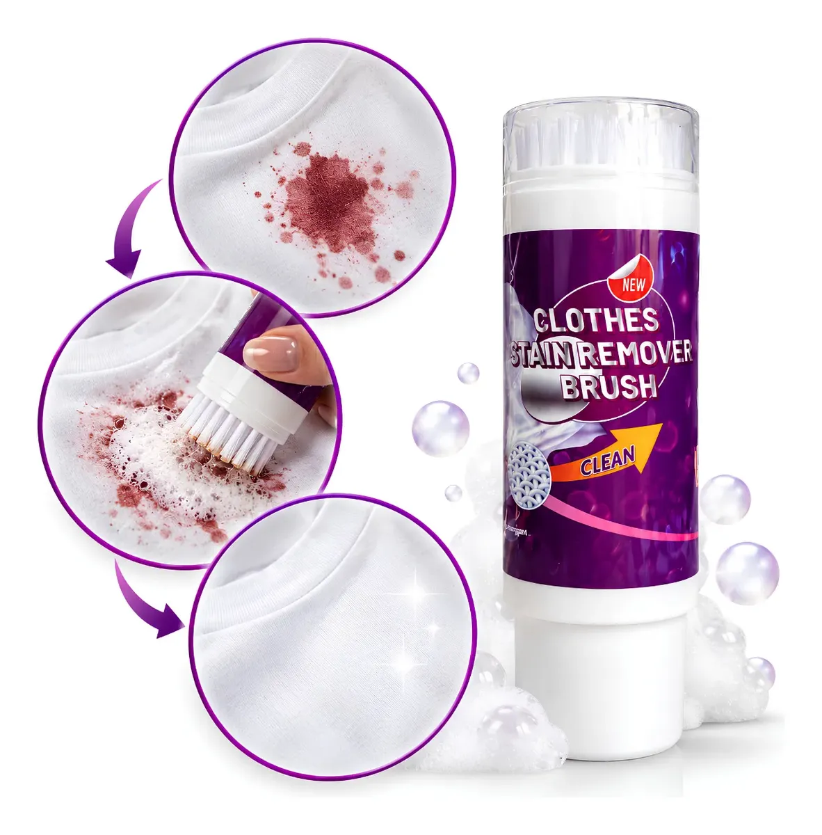 Limpia Ropa Quita Manchas 50ml Con Cepillo Aplicador
